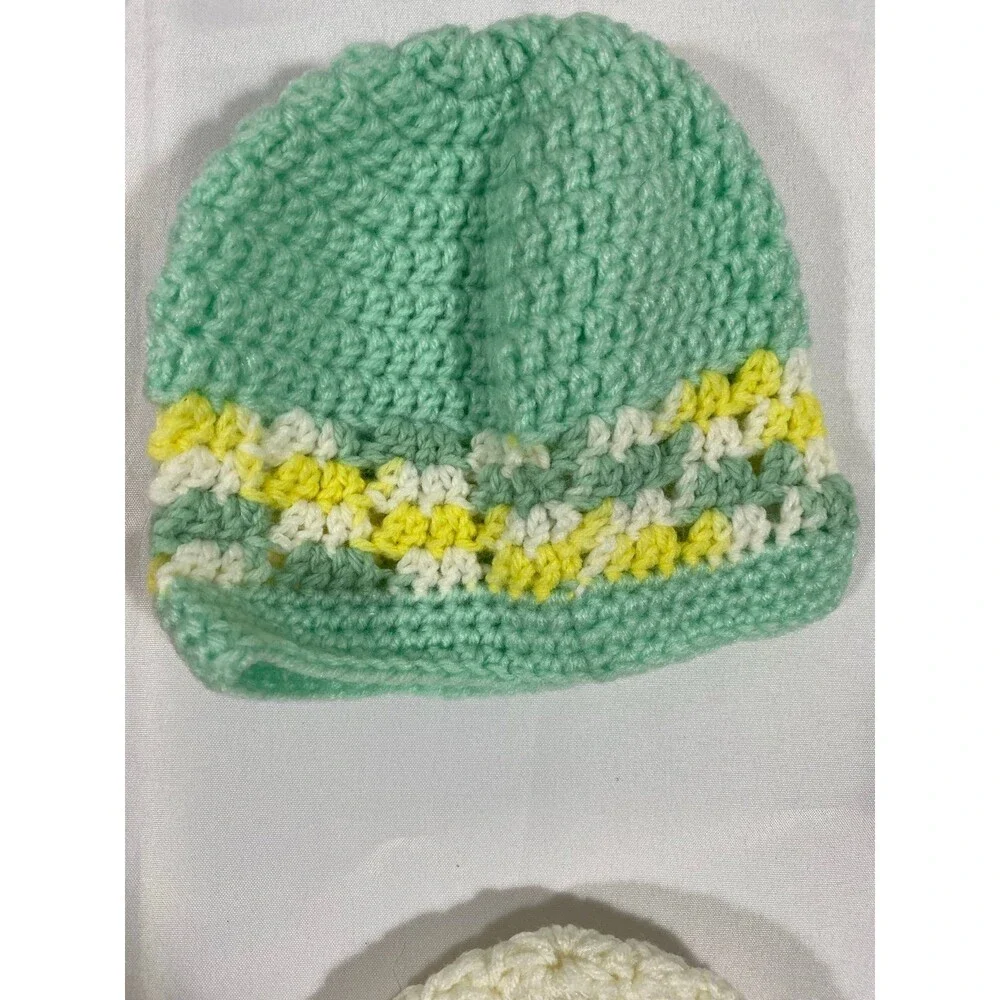 Infant headgear newborn bonnets toddler beanies unisex four hand knit